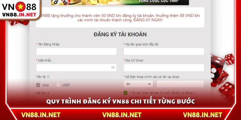 Hướng dẫn đăng ký VN88 cụ thể theo từng bước